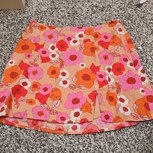Urban Outfitters Floral Mini Skirt - Pink and Red. Cute Way To Add Color To Your